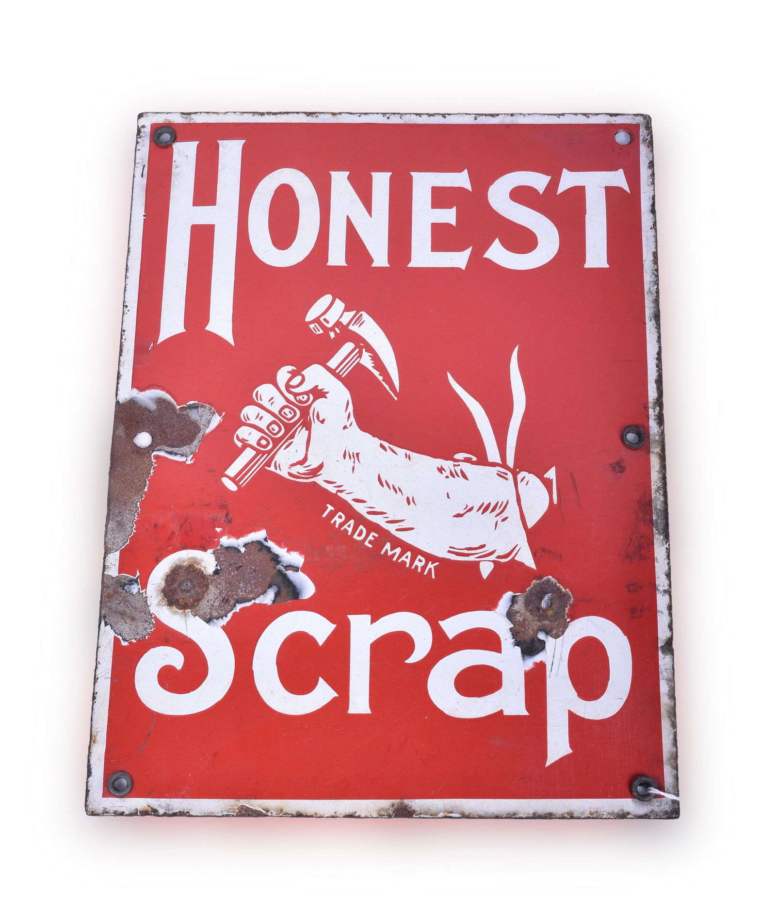 Honest Scrap Tobacco Porcelain Sign (1 of 2)