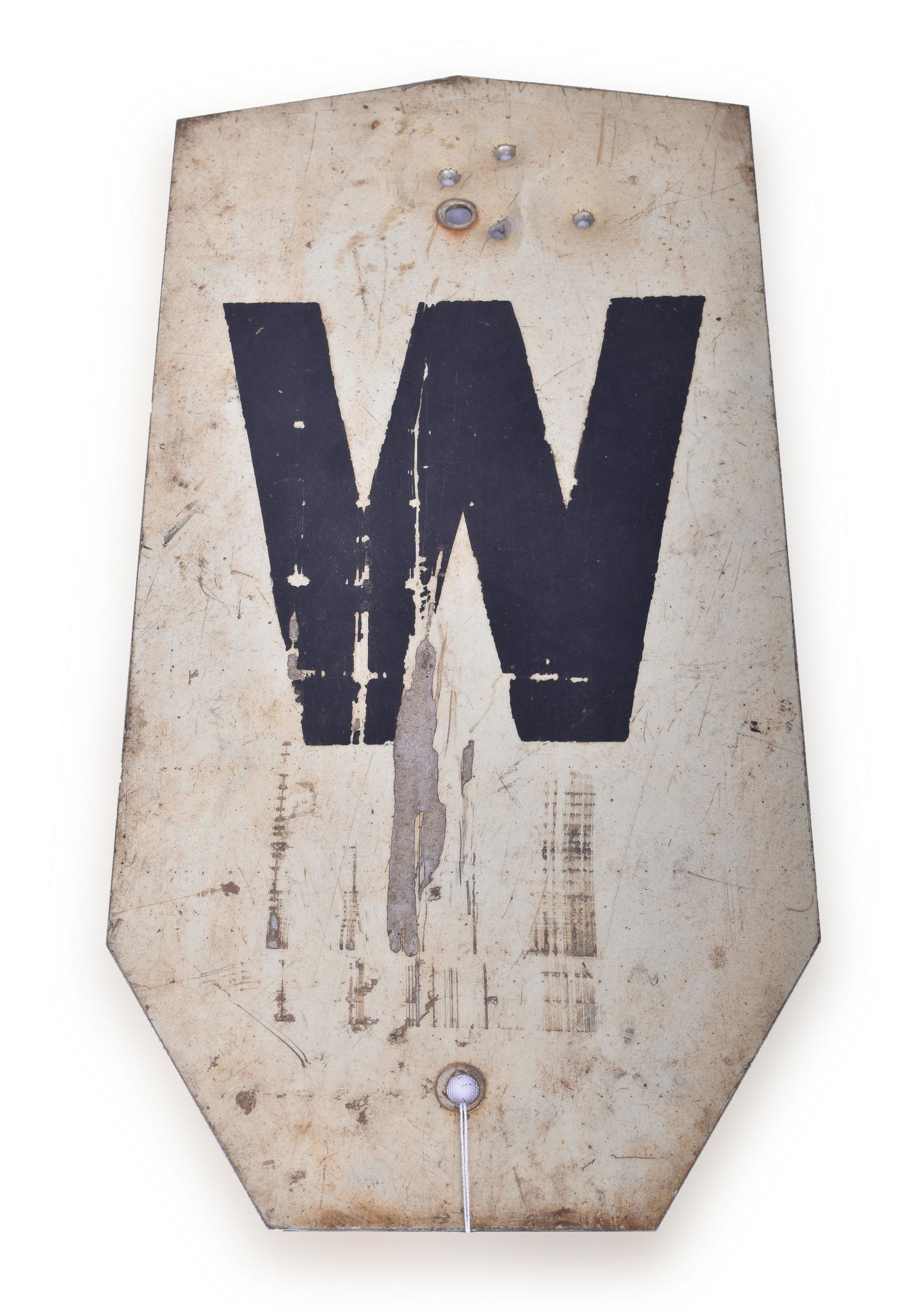 Metal Reflective Railroad Whistle Post Sign - Heptagon (1 of 2)