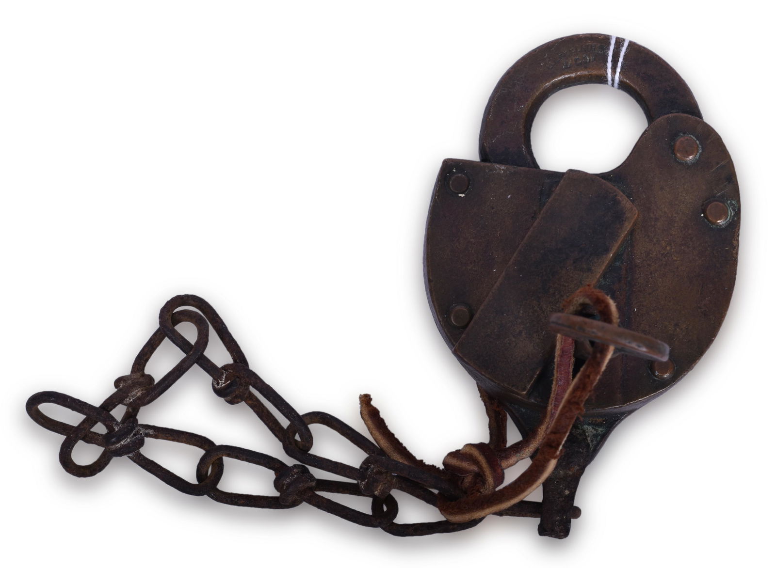 Milwaukee Road Railroad brass heart shaped switch lock (1 of 3)