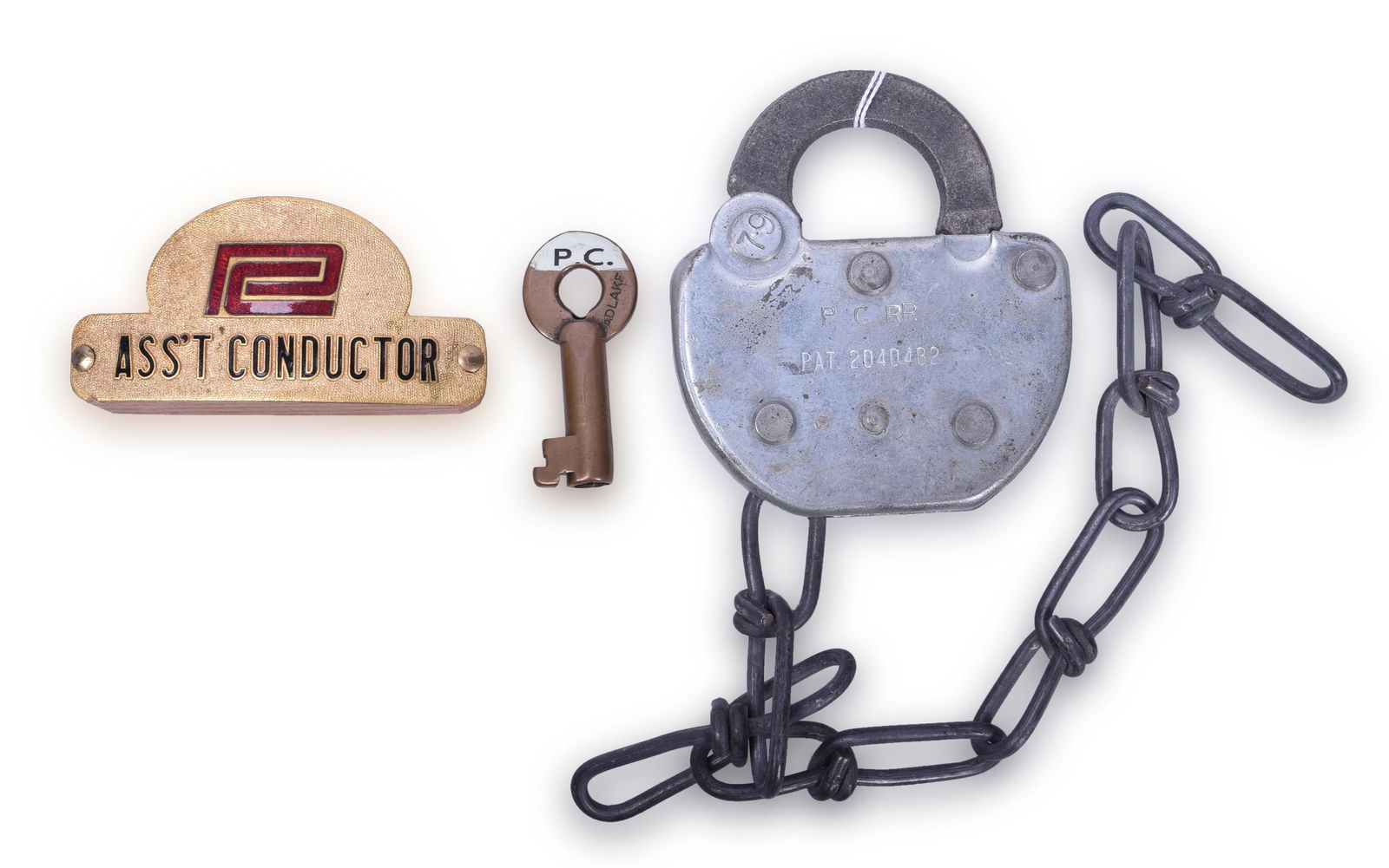 Penn Central Adlake Lock w/ Key and Assistant Conductor (1 of 2)