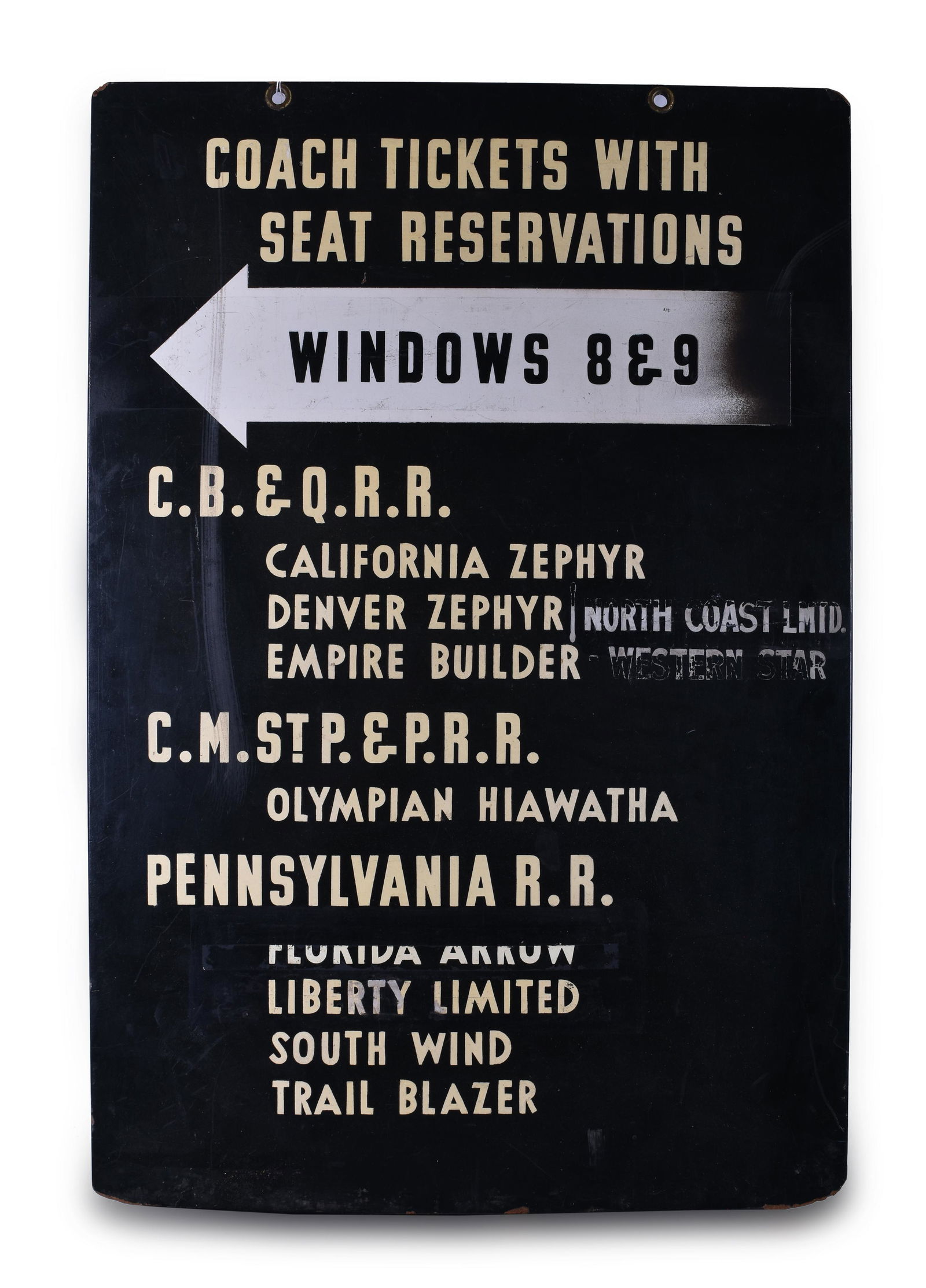Chicago Union Station Ticket Sign - CB&Q California (1 of 2)