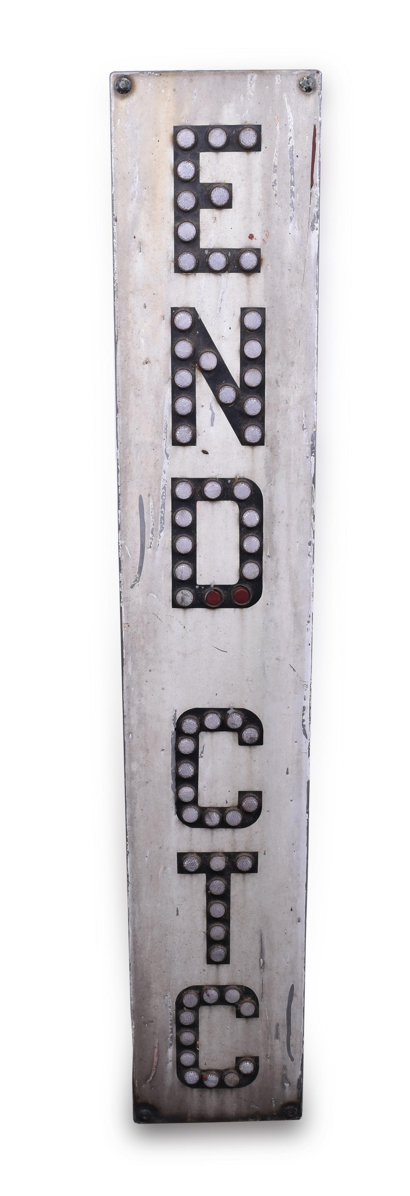Railroad Pole Mount "End CTC" Sign w/ Plastic Cat Eye (1 of 2)