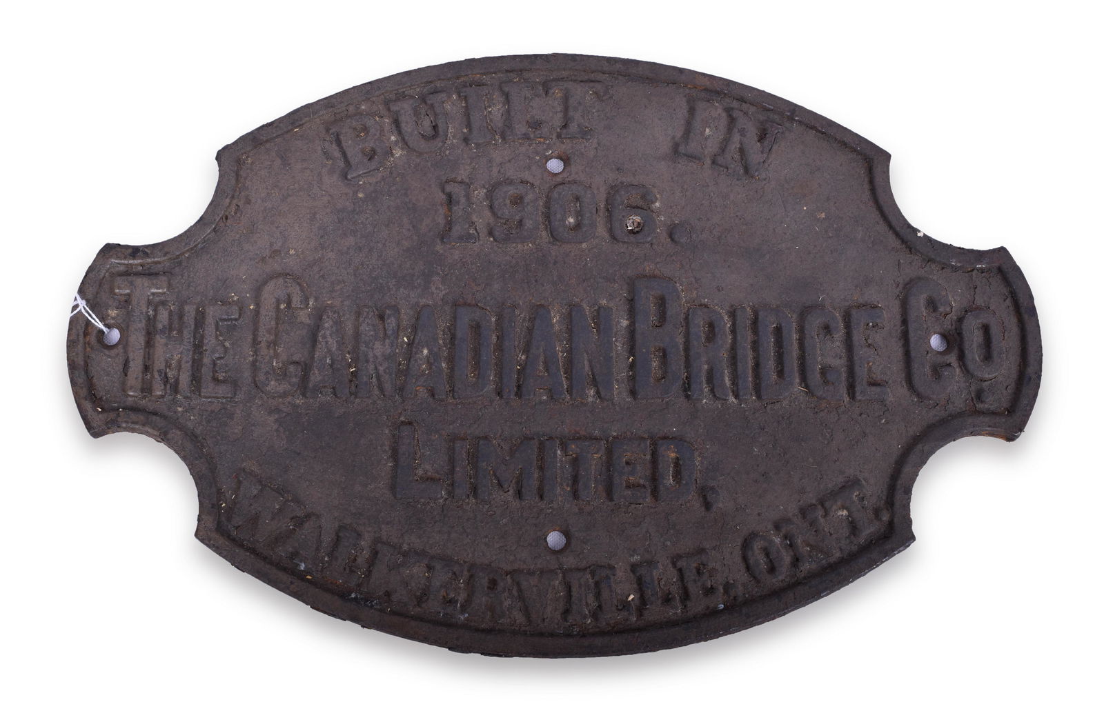Canadian Bridge Company 1906 Cast Iron Builders Plate (1 of 2)