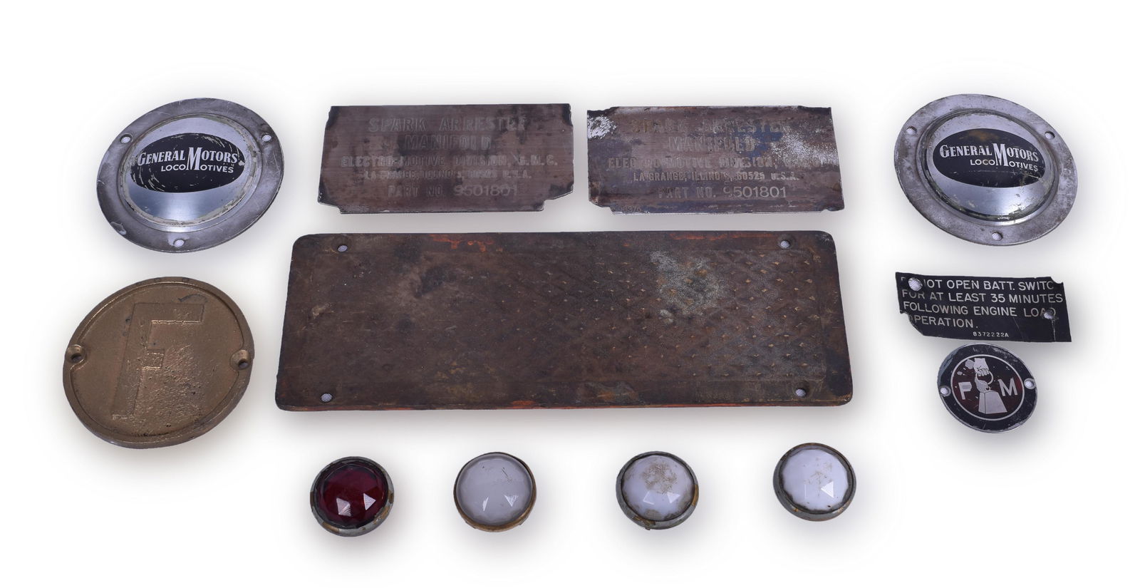 Group of locomotive Hardware , Data Tags, Marker Lens, (1 of 2)