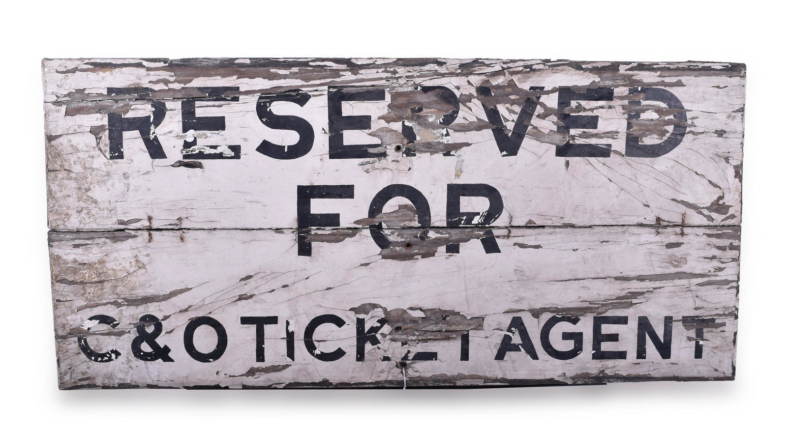 Wooden Chesapeake and Ohio Railroad Reserved for Ticket (1 of 3)