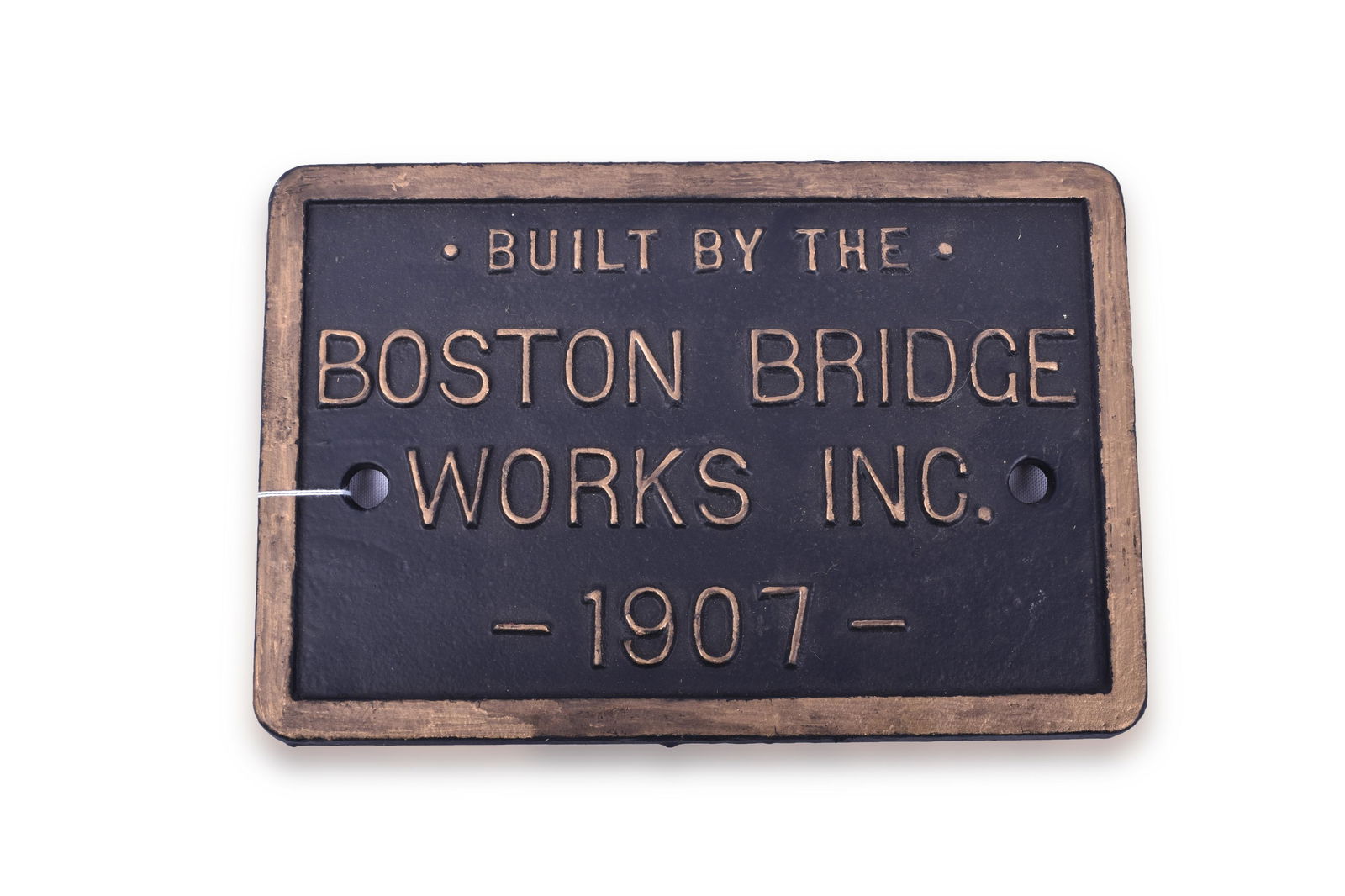 Boston Bridge Works Inc. 1907 Cast Iron Builders Plate (1 of 2)