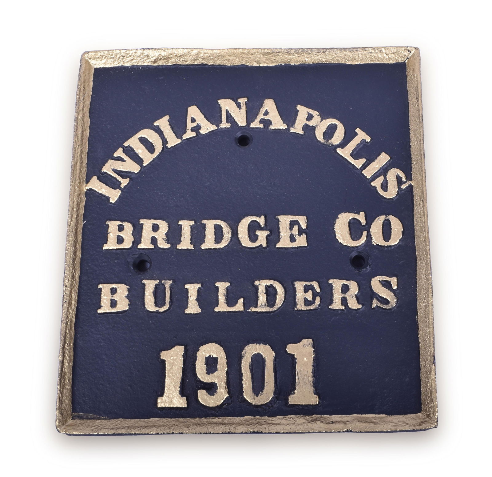 Indianapolis Bridge Co. Cast Iron Builders Plate - 1901 (1 of 2)
