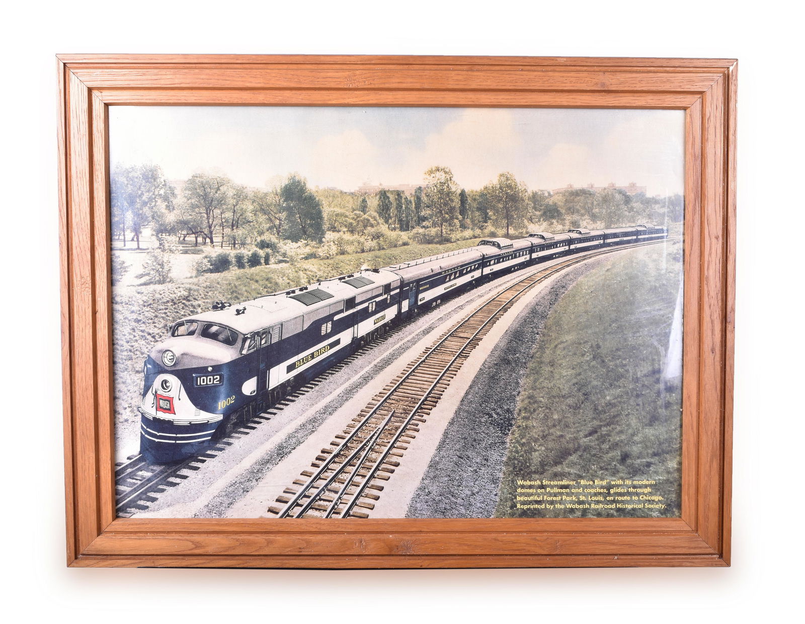 Wabash Railroad Framed Blue Bird Print and Paper Lot (1 of 3)