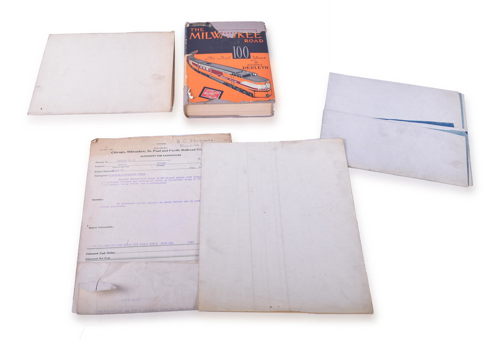 Milwaukee Road Railroad Steam Crane X-101 Papers and (1 of 3)