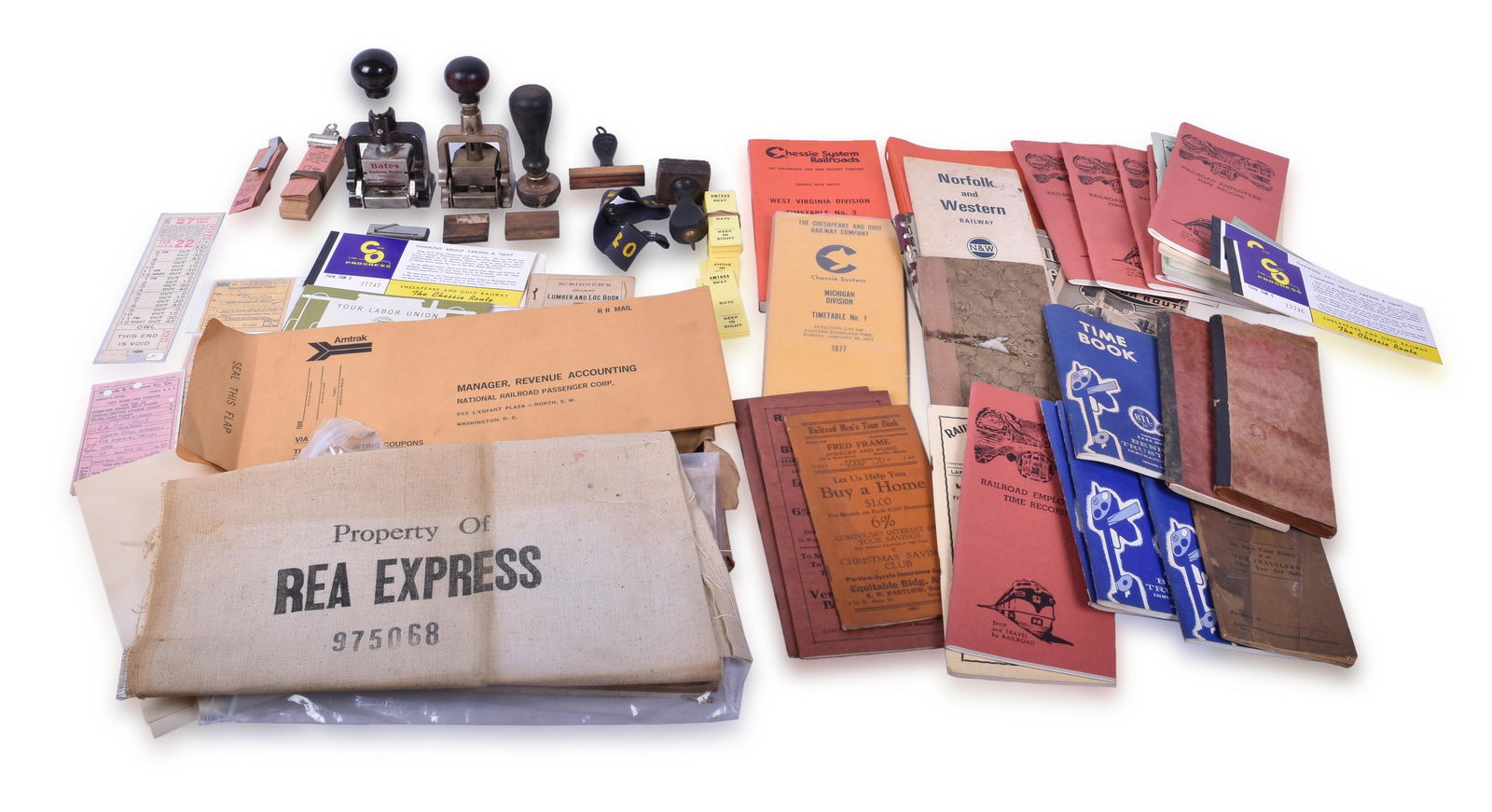 Miscellaneous Railroad Paper and Stamp Lot - Frisco, (1 of 7)