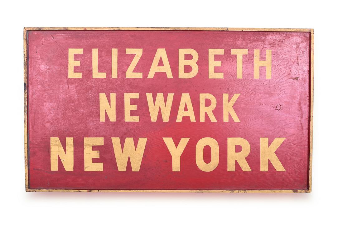Pennsylvania Railroad Wooden Gate Sign - Elizabeth - (1 of 2)