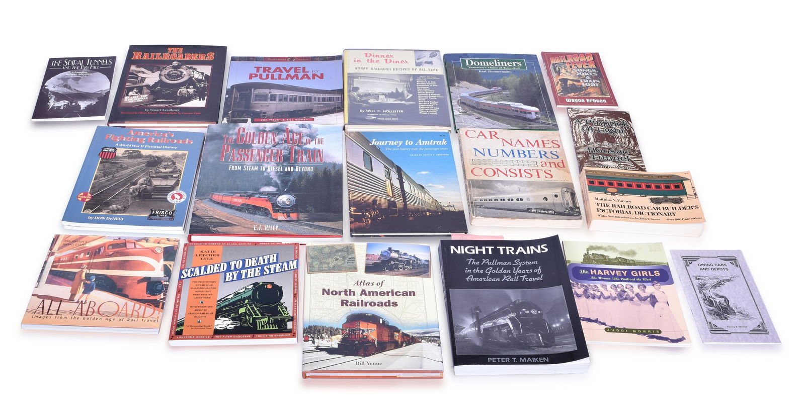 Nineteen Railroad Books - Passenger Trains, Train (1 of 2)