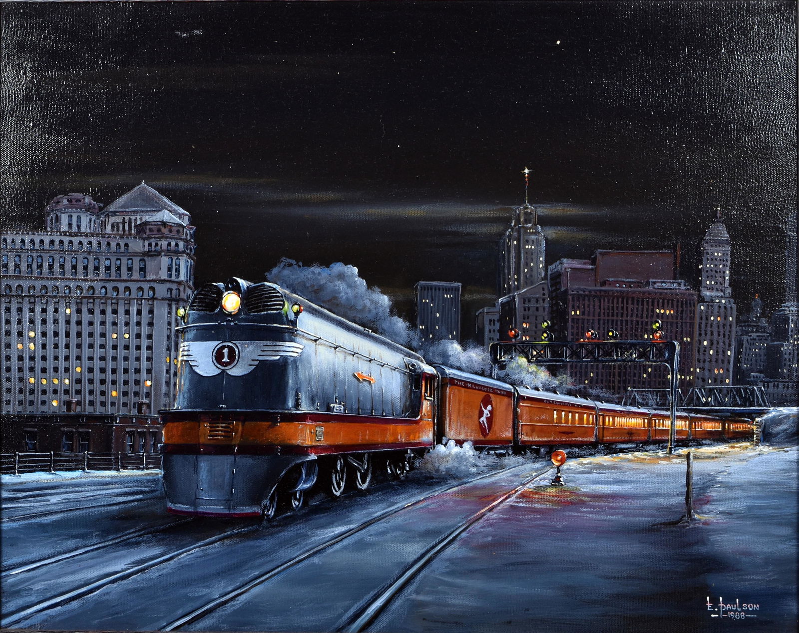Edward O. Paulson, "Northbound Hiawatha", Acrylic and (1 of 5)