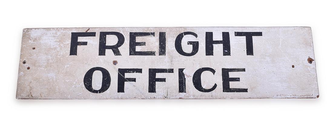 Hand Painted Masonite "Freight Office" Railroad Depot (1 of 2)