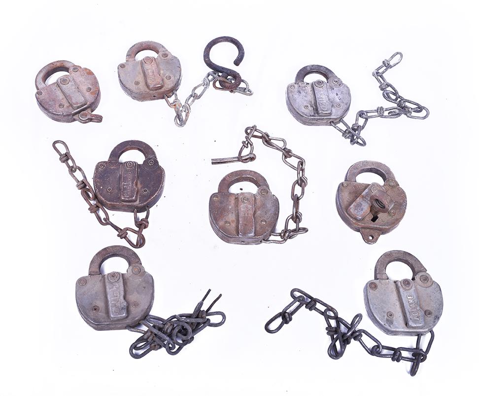 Eight Soo Line and Missouri Pacific Railroad Locks (1 of 1)