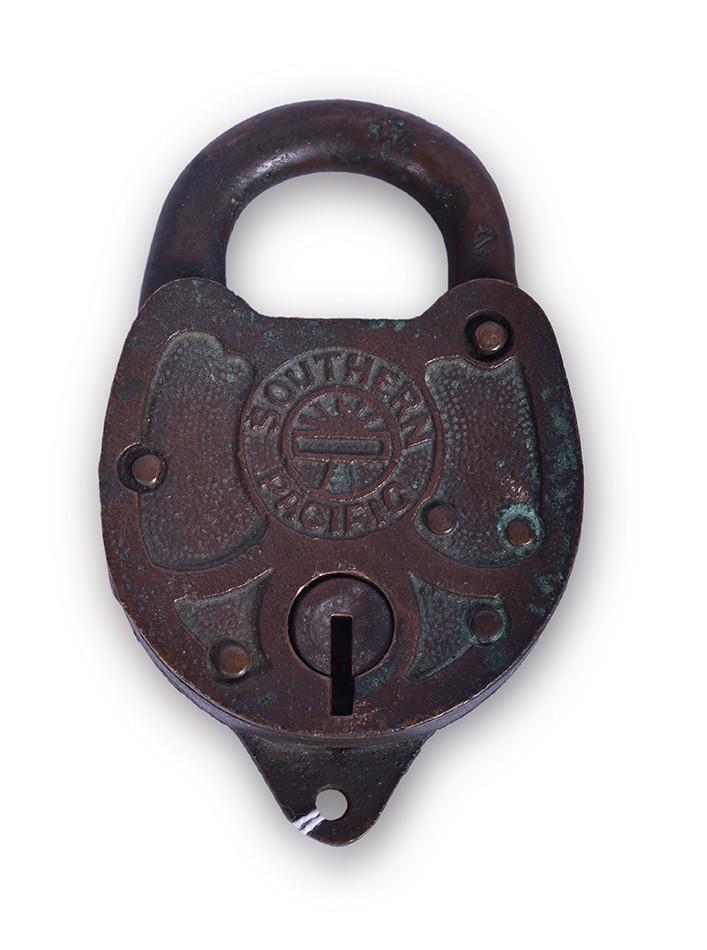 Southern Pacific Brass Sunset Logo Railroad Lock (1 of 2)