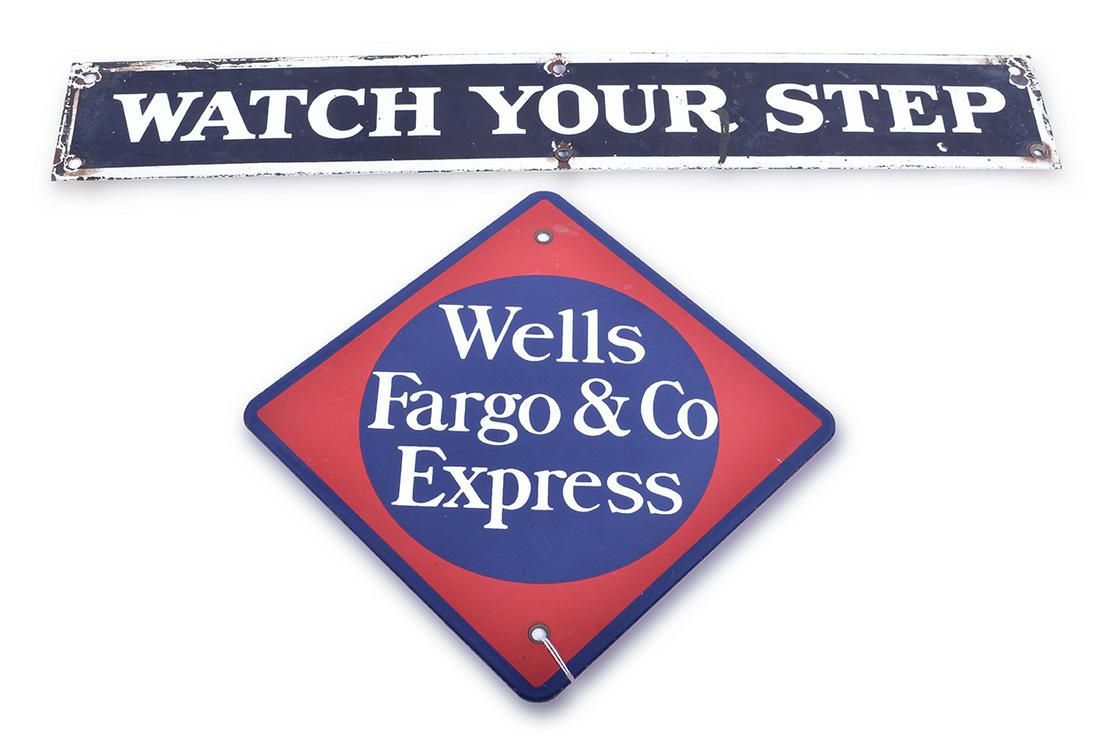 Veribrite Porcelain "Watch Your Step" Sign and (1 of 2)