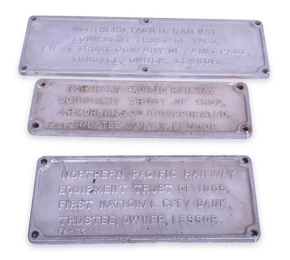 Group of Three Northern Pacific Railroad Cast Aluminum (1 of 2)