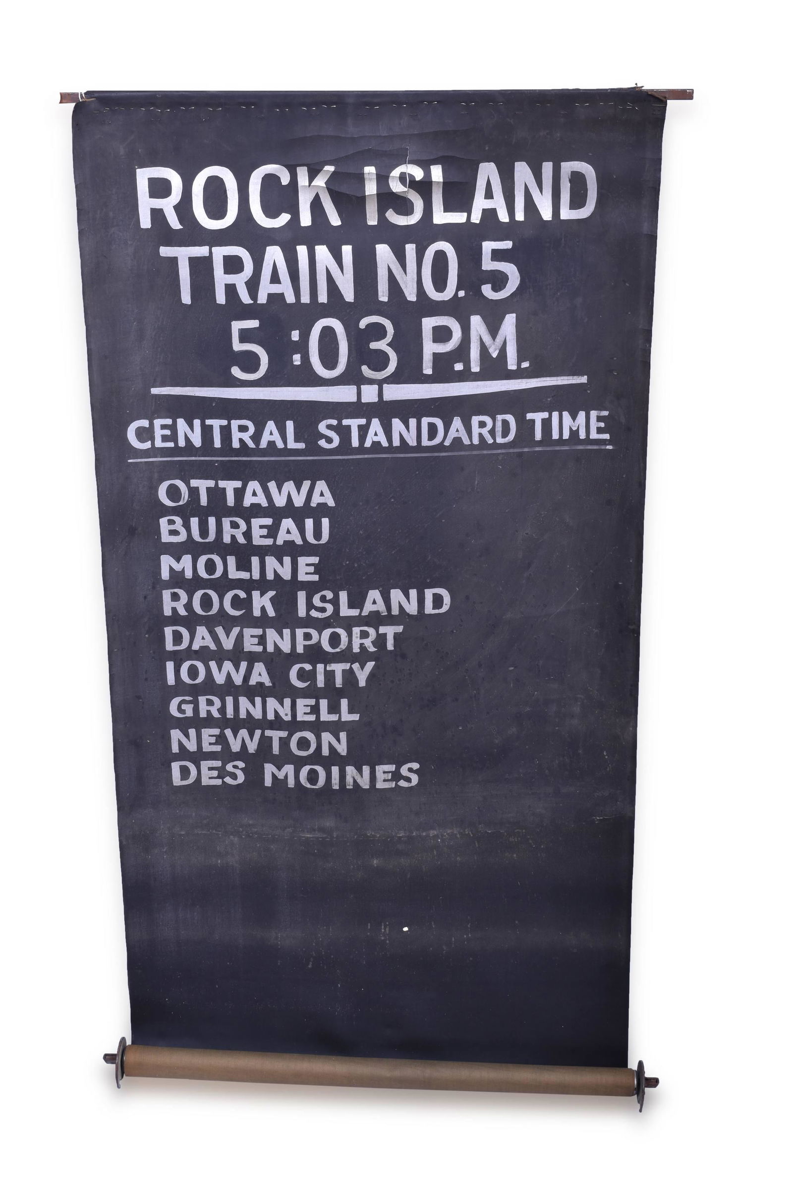 Destination roll from the Rock Island Railroad train (1 of 3)