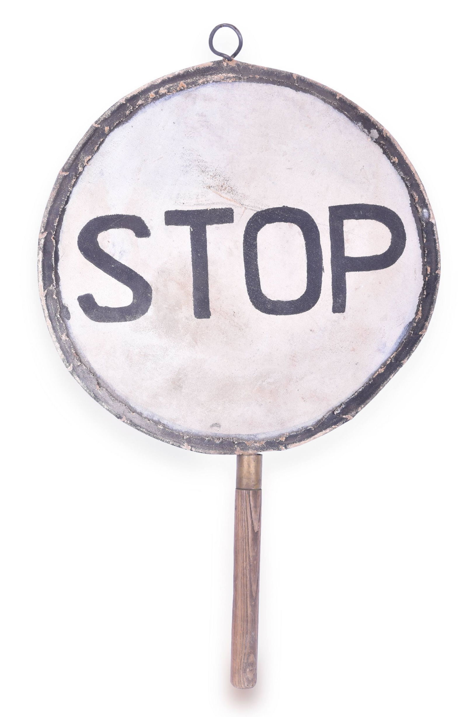 Railroad Watchman Painted Fabric Stop Sign (1 of 3)