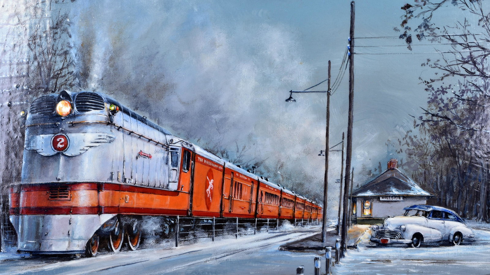 Edward O. Paulson, "Milwaukee Bound", Oil and Acrylic on Canvas w/ Six Coats of Varnish, 24 1/2" x (1 of 4)