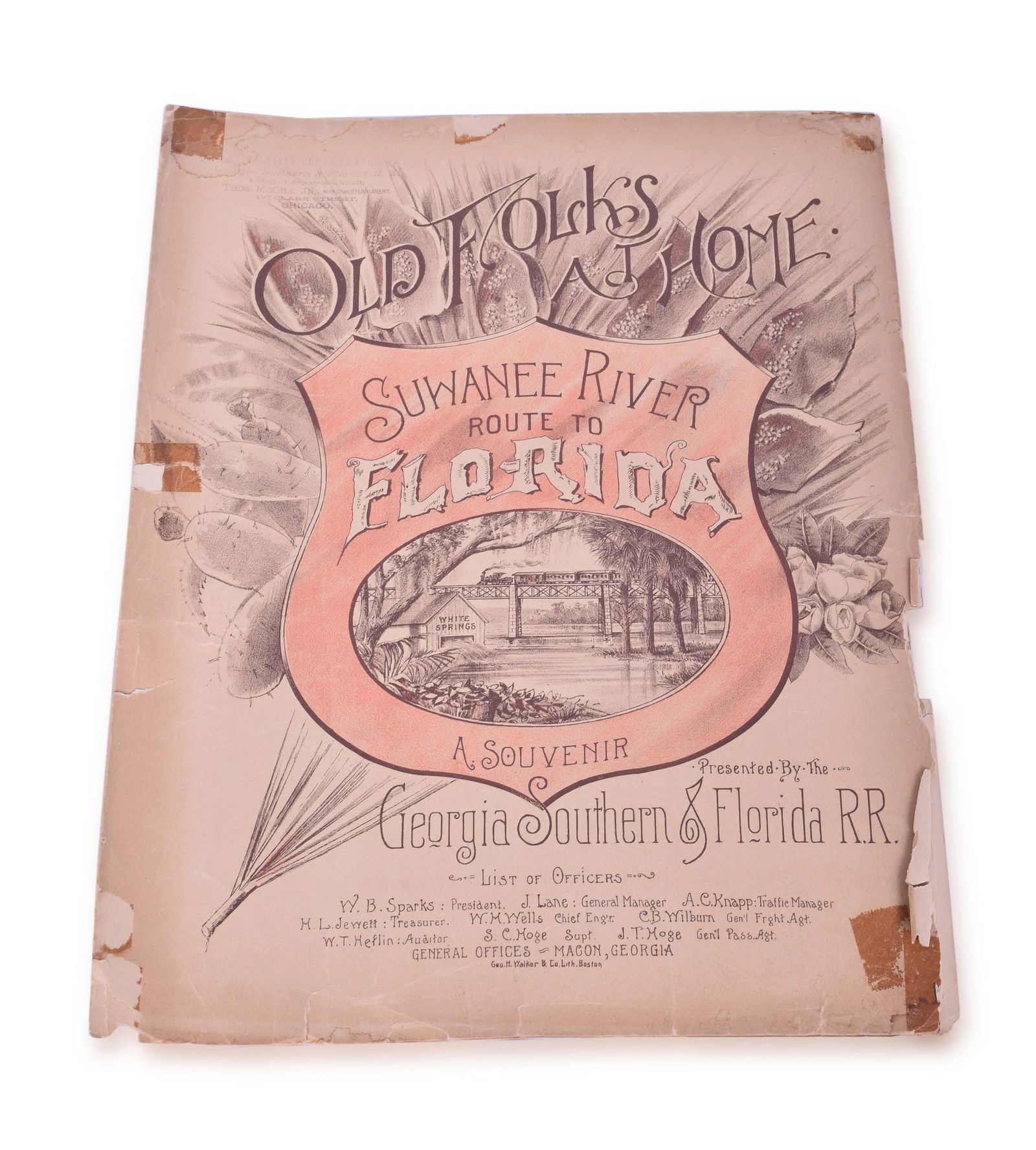 Georgia Southern & Florida Railroad - Old Folks at Home Sheet Music (1 of 3)