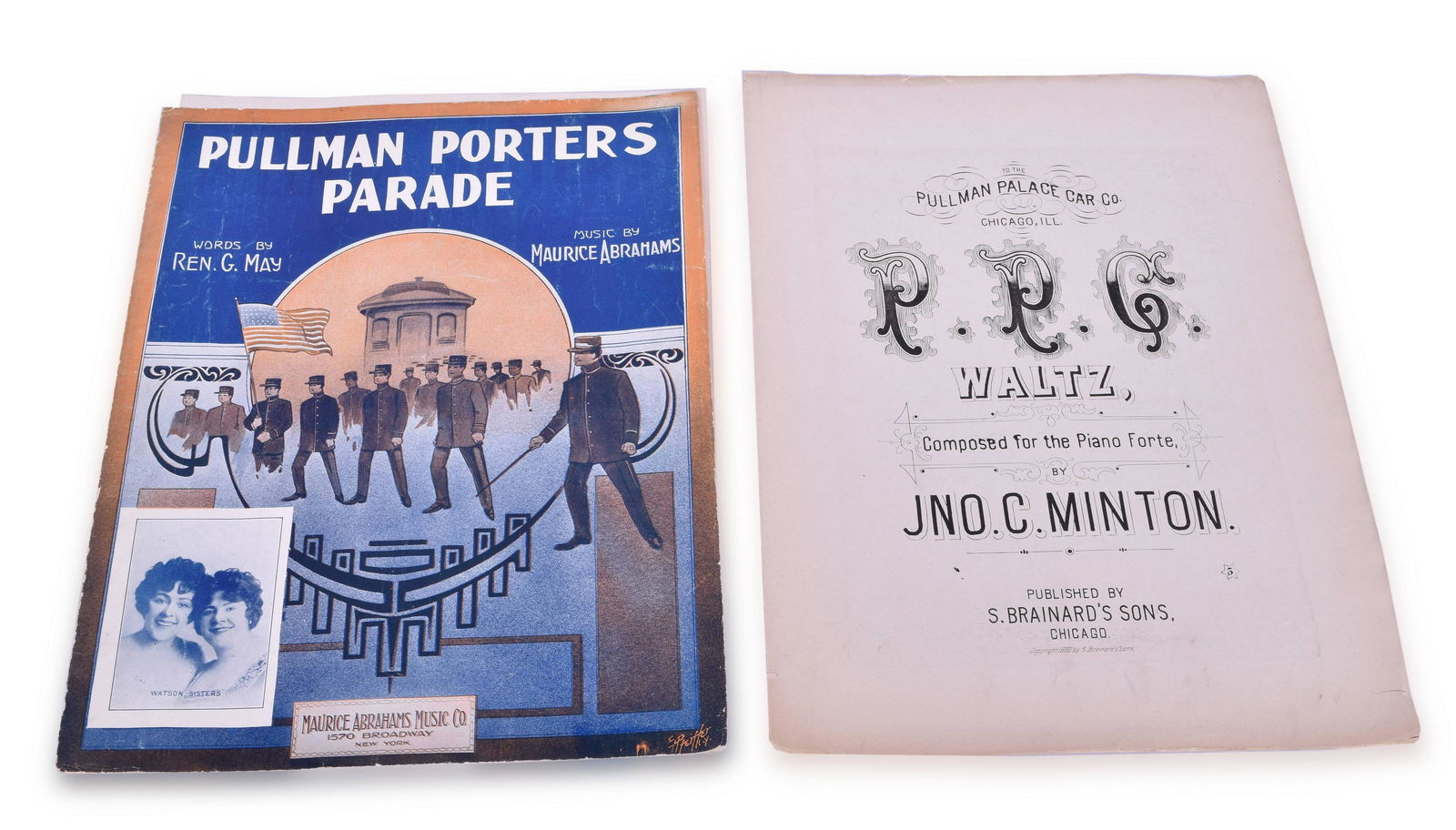 Two Pieces of Pullman Company Sheet Music - Pullman Palace Car Waltz and Pullman Porters Parade (1 of 3)