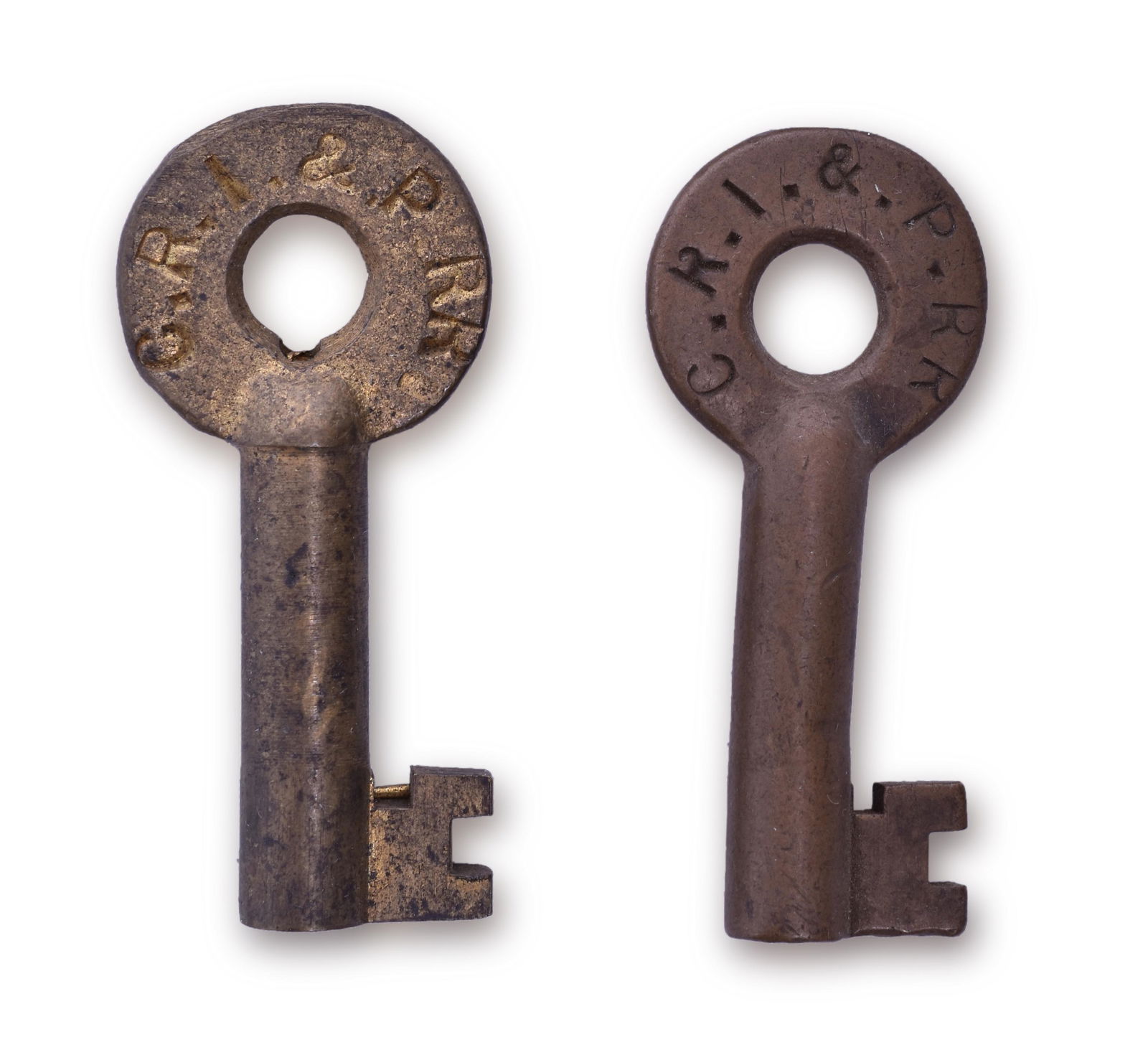 Pair of Chicago, Rock Island and Pacific / Rock Island Railroad Hand Car Keys (1 of 2)