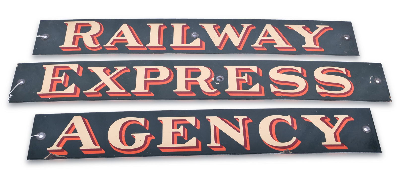 Set of Three Railway Express Agency Porcelain Signs (1 of 6)