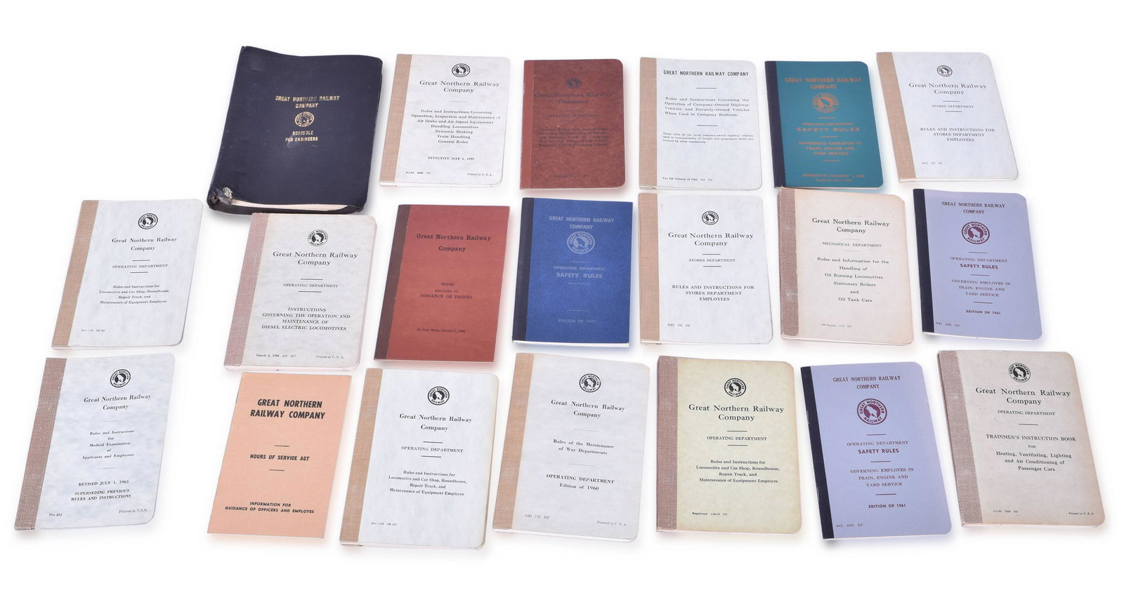 Twenty Great Northern Railroad Rule Books, Instruction Books, etc. (1 of 2)