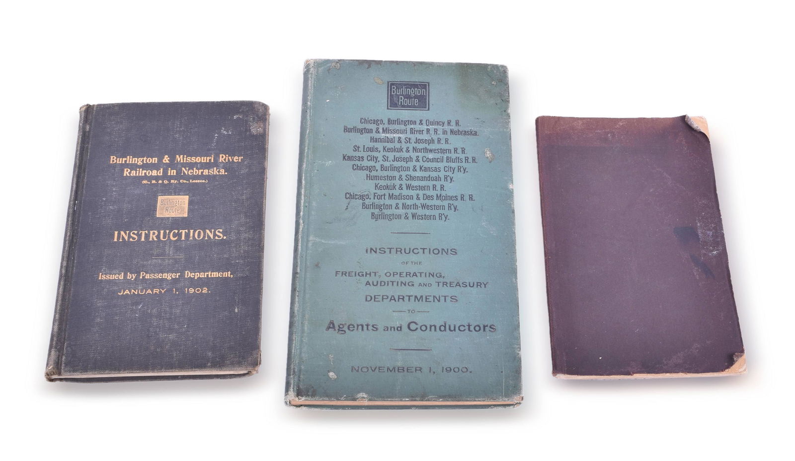 Three Burlington / Burlington and Missouri River Railroad Rule / Regulation Books (1 of 2)