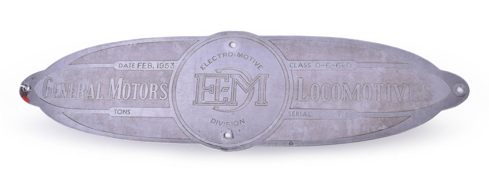 EMD / ELECTRO-MOTIVE CB&Q / Burlington SD-7 Builders Plate (1 of 2)