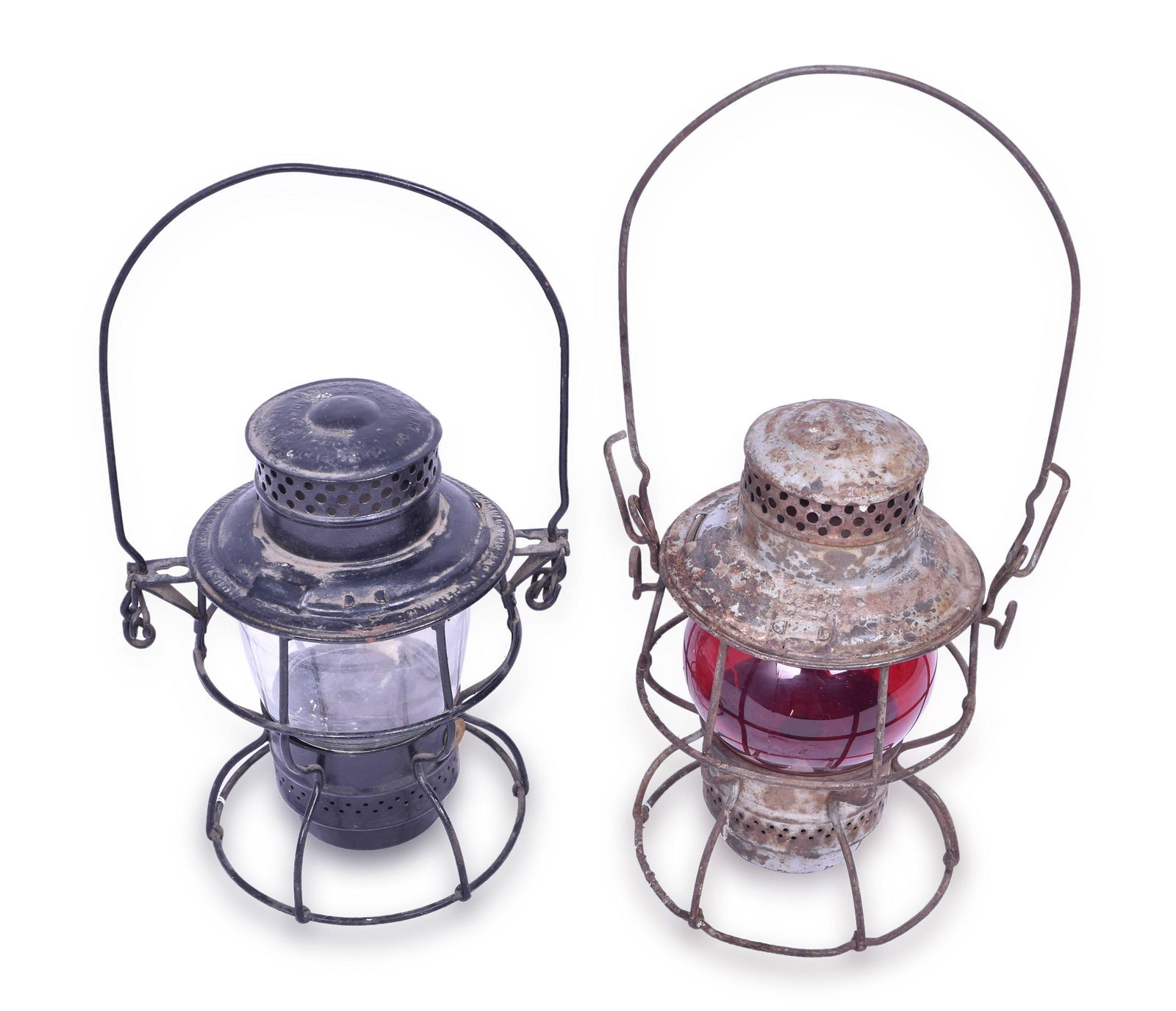 Pair of Adams & Westlake Lanterns - Minneapolis and St. Louis and CB&Q (1 of 10)