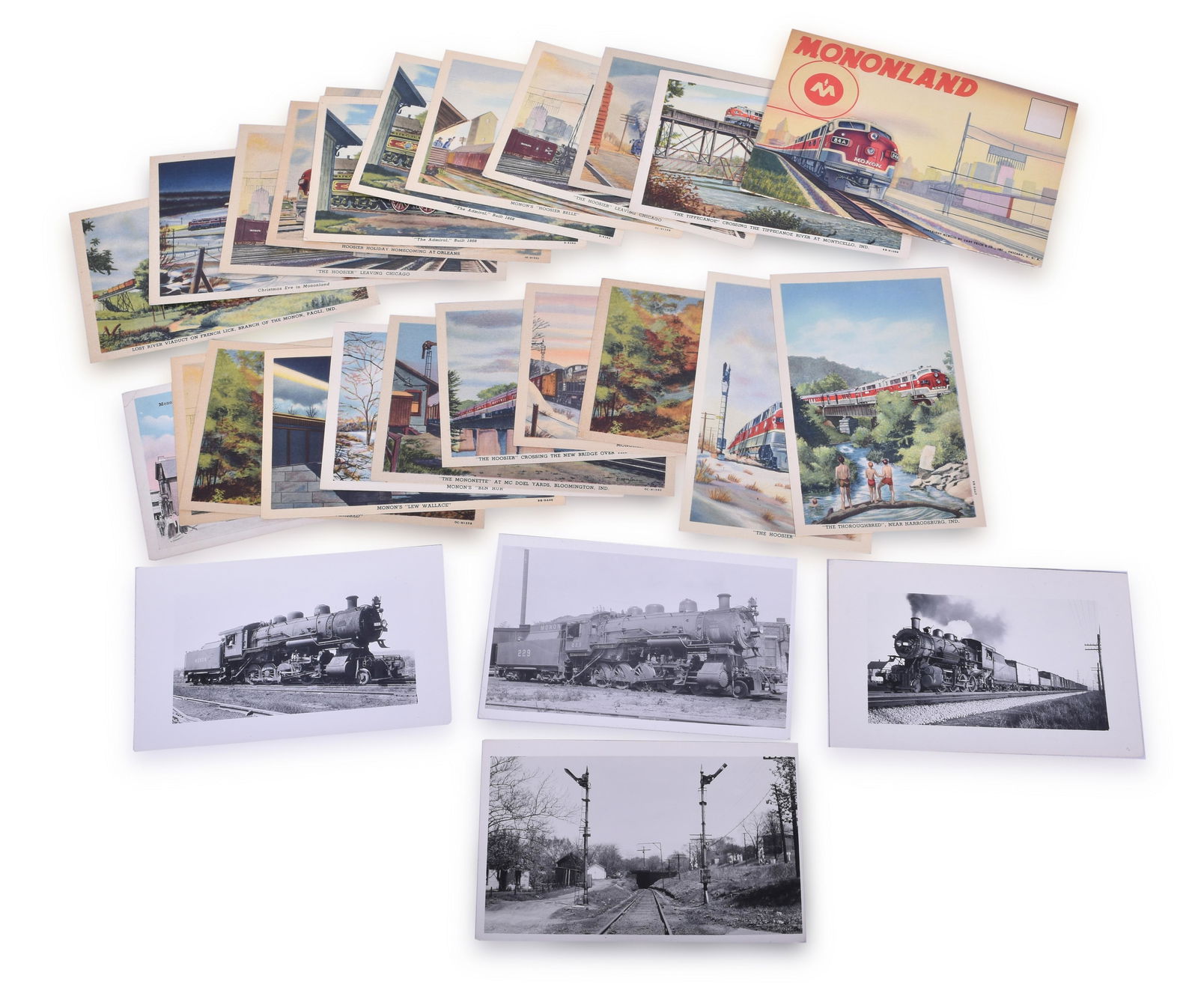 Lot of 26 Monon Railroad Postcards - Communication from John Barringer - President of the Monon (1 of 2)