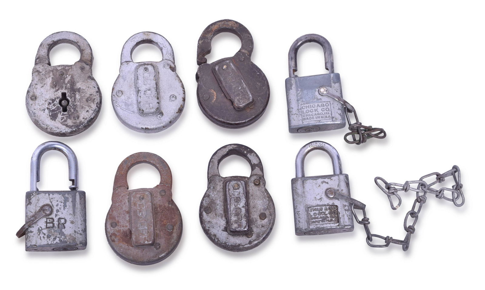 Eight CB&Q / Burlington Railroad Locks - Chicago Lock Co. (1 of 1)