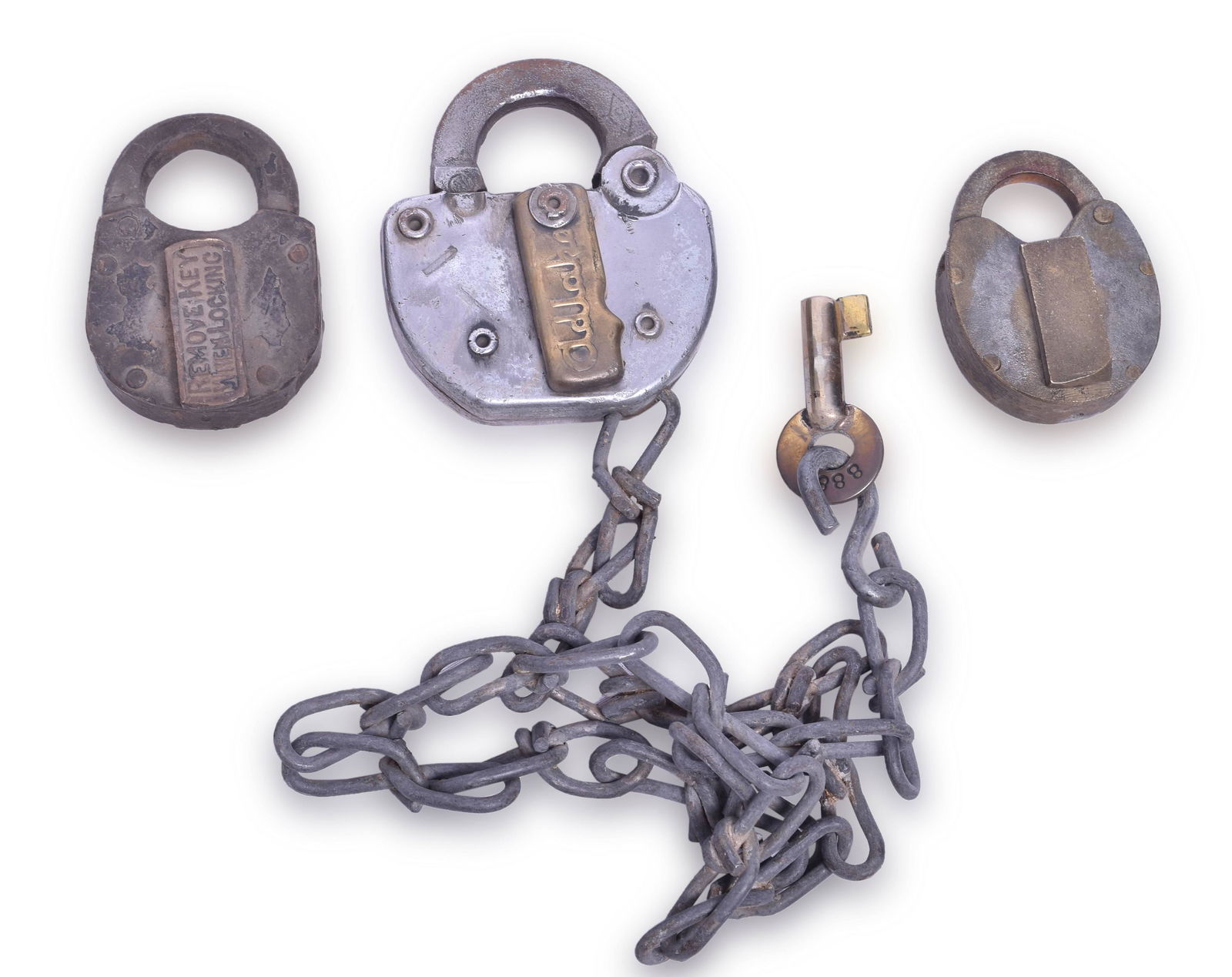 Three Illinois Central Railroad Locks - Signal Department - Adlake ...