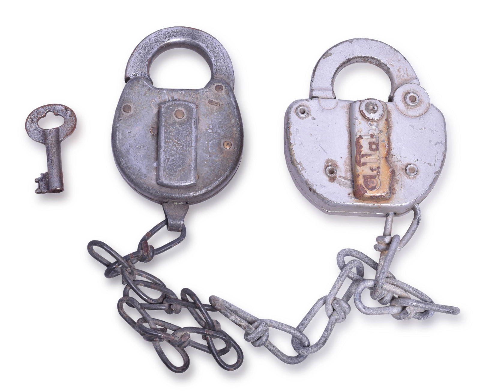 Pair of Chicago and Northwestern Railroad Locks - Eagle and Adlake (1 of 2)