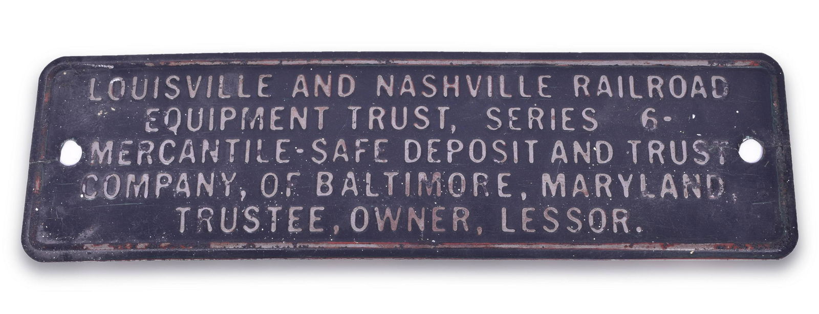 Louisville and Nashville Railroad Metal Embossed Trust Plate (1 of 2)
