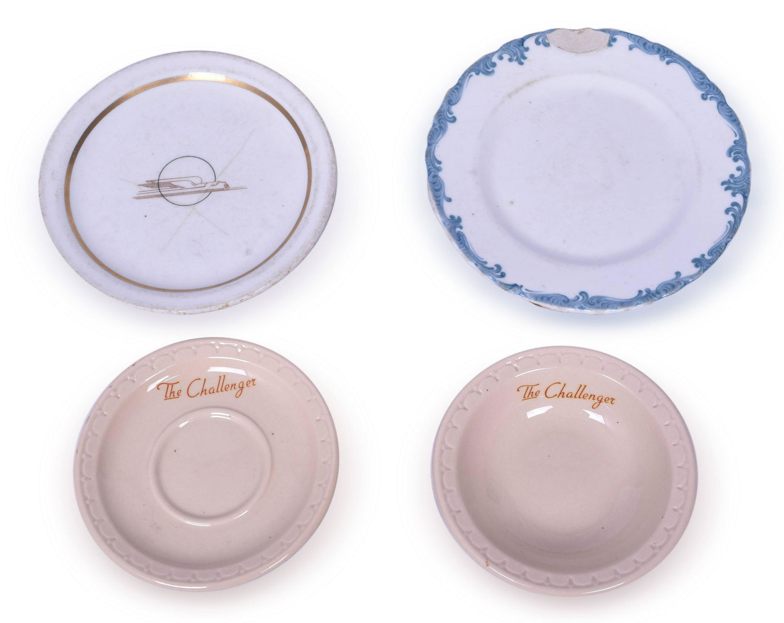 Four Union Pacific China Pieces - Harriman Blue, New Challenger, Winged Streamliner (1 of 9)