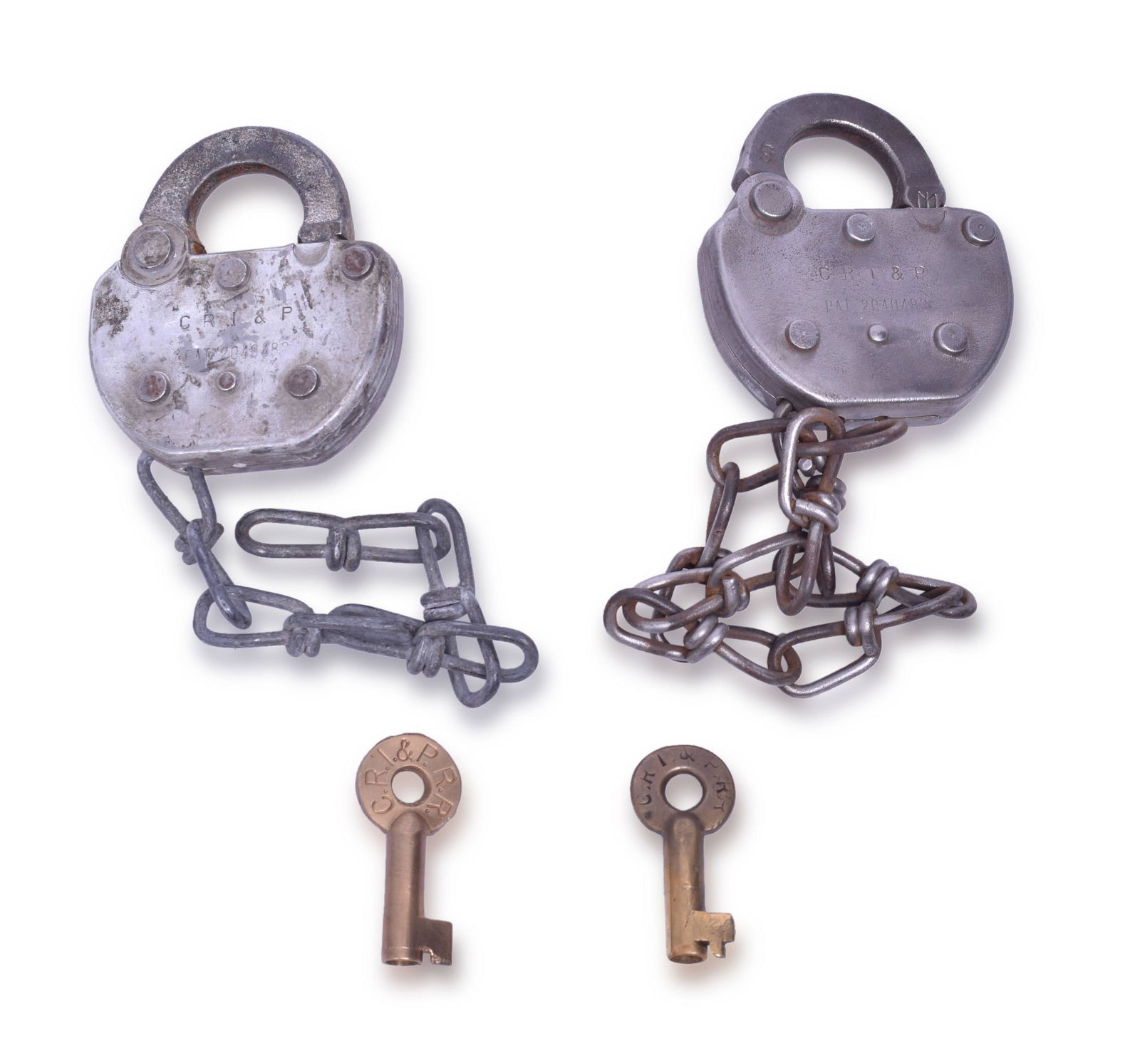 Pair of Adlake Rock Island Railroad Locks with Keys (1 of 3)