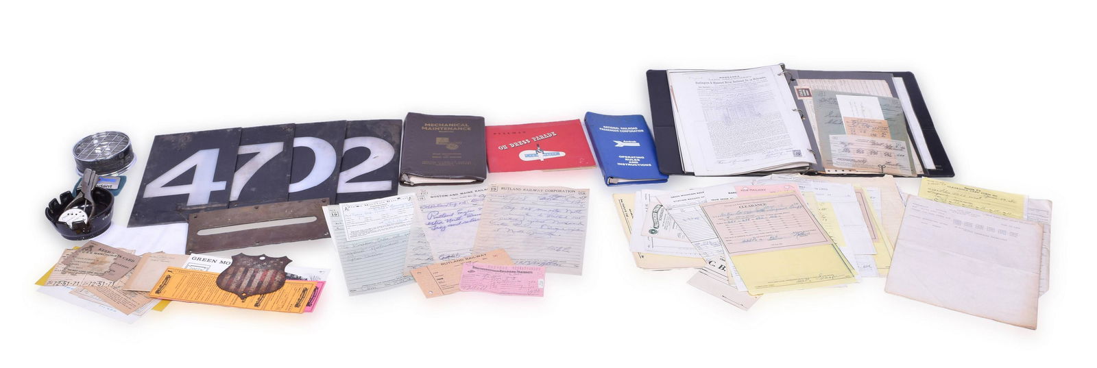 Mixed Group of Railroad Memorabilia - Pullman Company, Amtrak, Alco / GE, Locomotive Number Boards, (1 of 5)