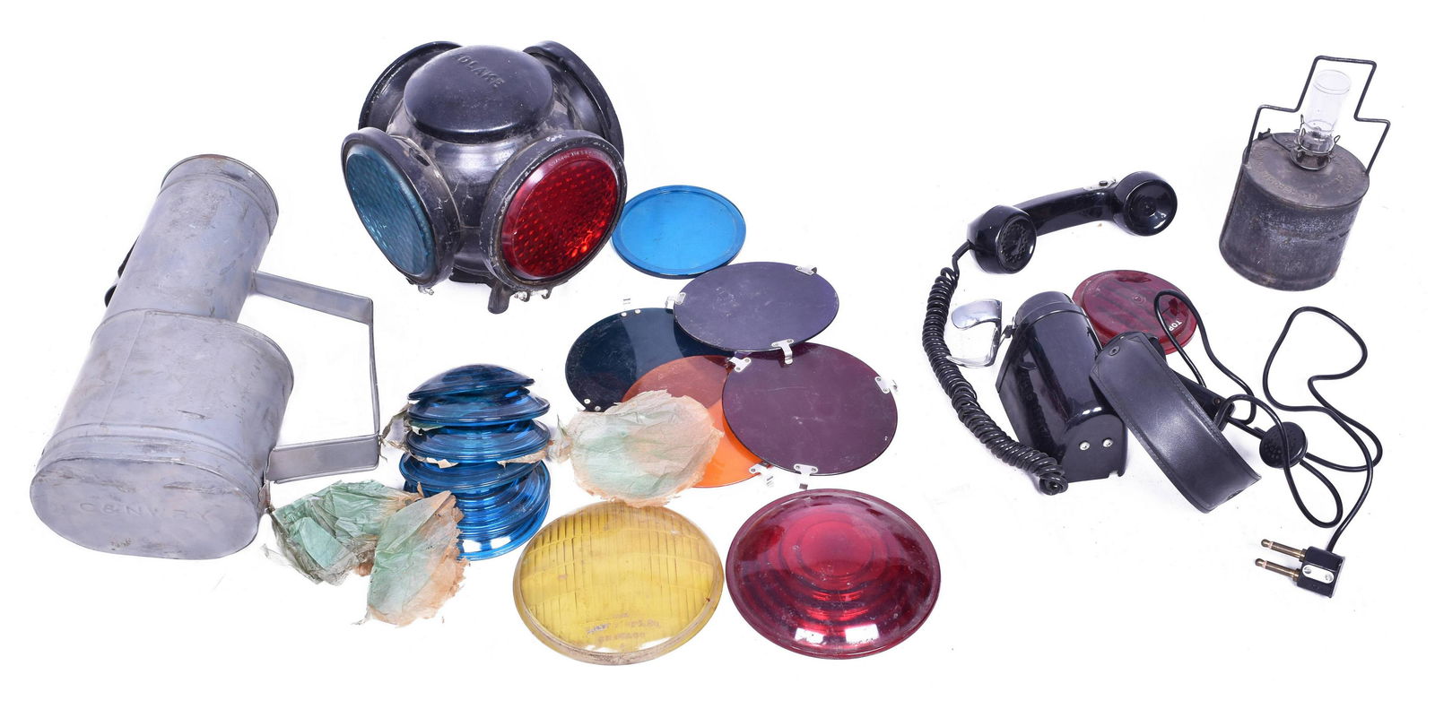 Group of Railroad Lamp Lens, Switch Lamp, Flag Kit, and More (1 of 5)