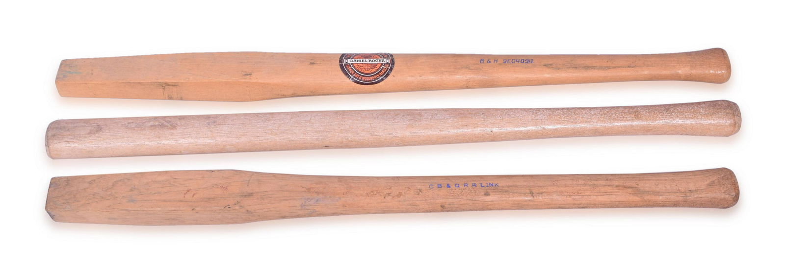 Three Railroad Brake Wheel Clubs / Handles - CB&Q , Great Northern, B&H (1 of 2)