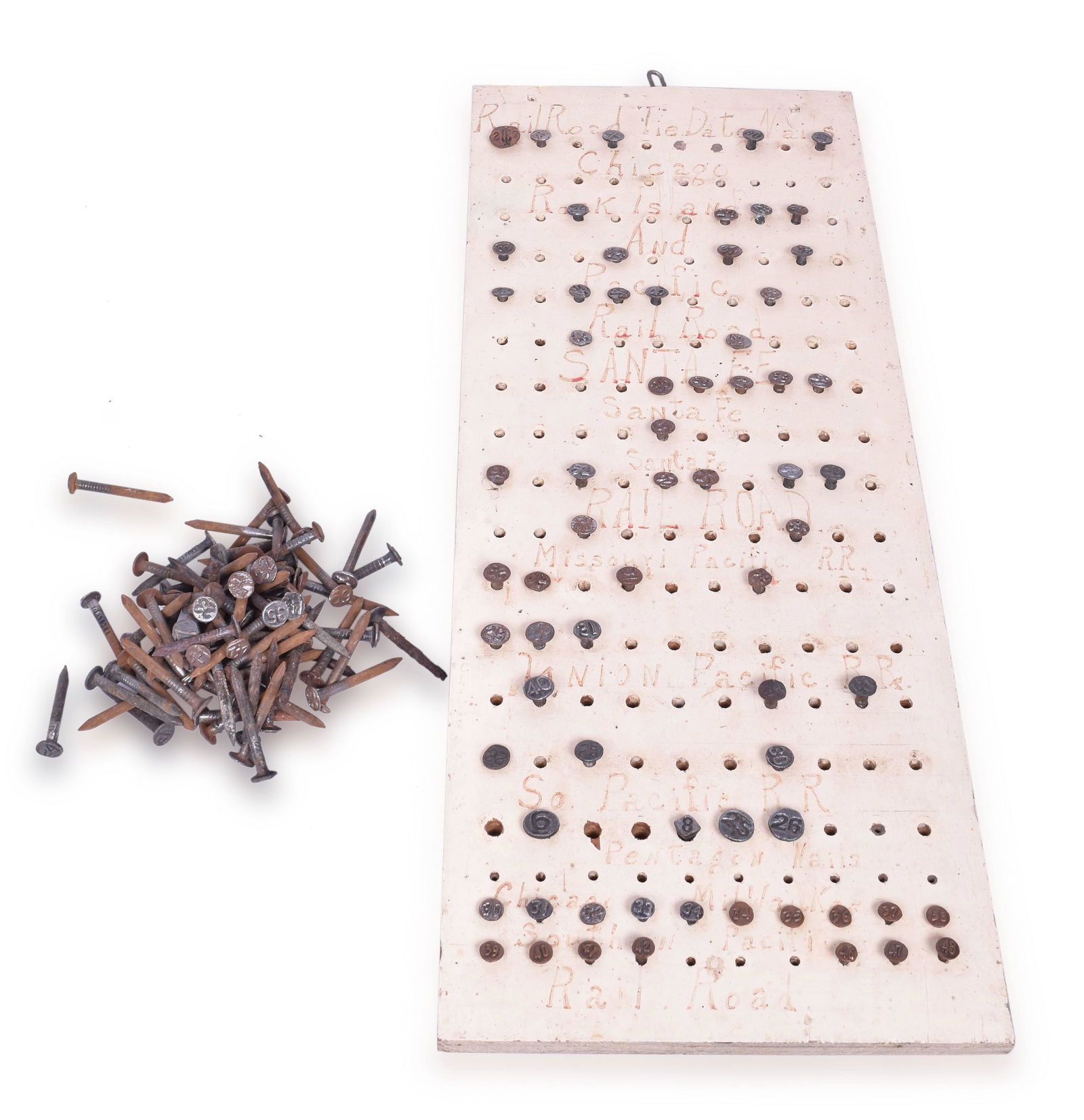 148 Railroad Date Nails with Display Board (1 of 3)