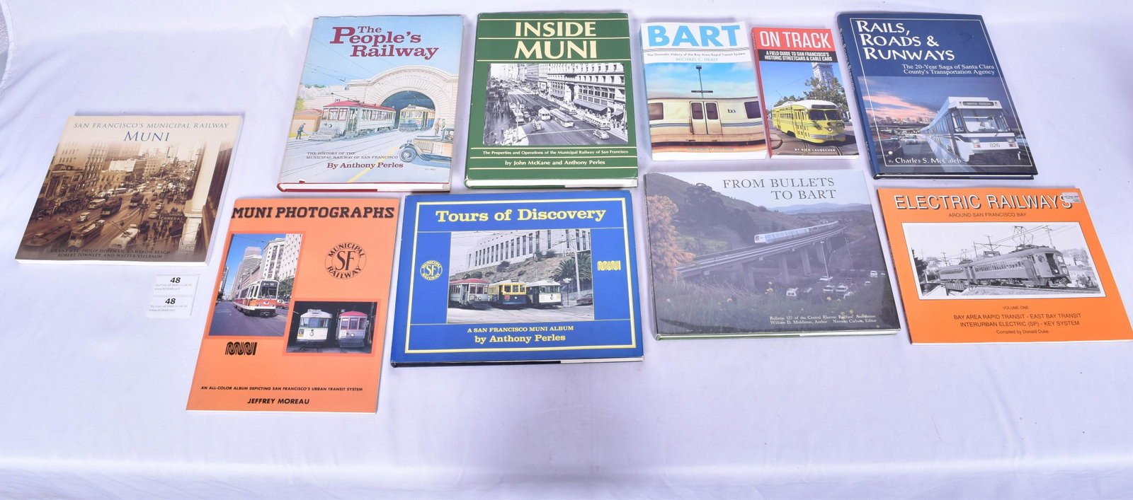 Lot of Ten MUNI, BART, California Commuter Railroad Books - McCaleb, Laubscher, Healy,: Lot of Ten MUNI, BART, California Commuter Railroad Books - McCaleb, Laubscher, Healy, McKane/Perles, Duke, Middleton, Books of Transit and Railway History. Rails, Roads & Runways the 20-Year Saga of 