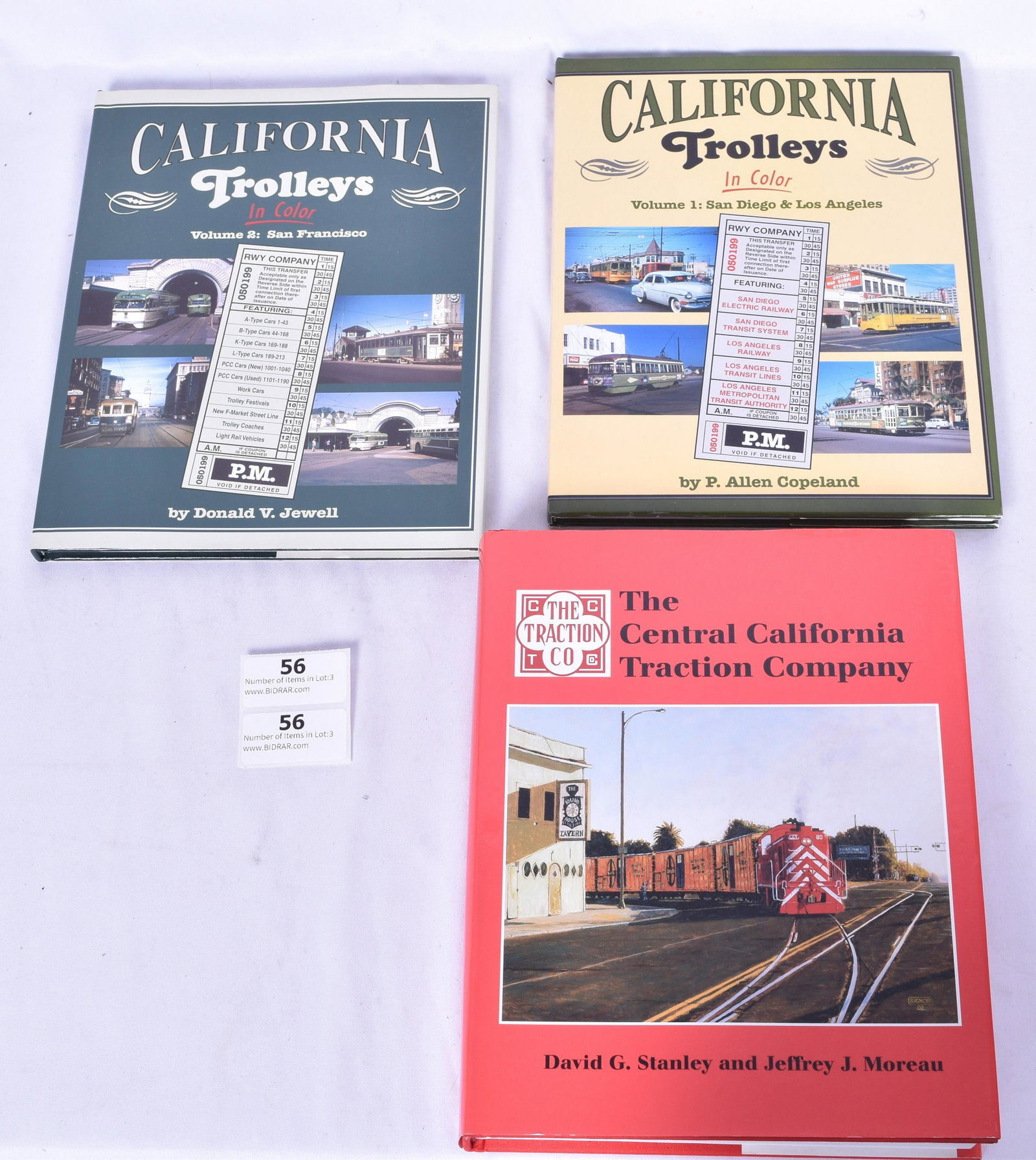 Lot of Three California Trolley Railroad Books - Copeland, Jewell, Stanley/Moreau: Lot of Three California Trolley Railroad Books - Copeland, Jewell, Stanley/Moreau Three Books about California Trolleys and Railroads with Impressive Photos Perfect for any Collector. California Troll