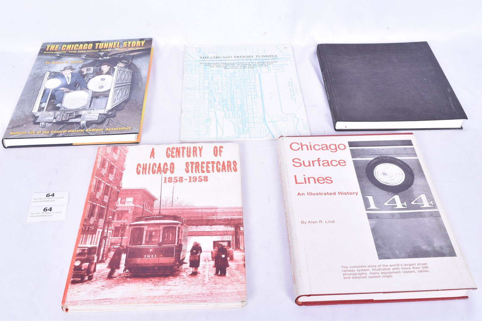 Lot of Five Chicago Related Railroad Books - Keating, Moffat, Lind, Johnson: Lot of Five Chicago Related Railroad Books - Keating, Moffat, Lind, Johnson Five Books Representing The Chicago Freight Tunnels and Streetcars. Chicagoland - Ann Durkin Keating, The Chicago Freight Tu
