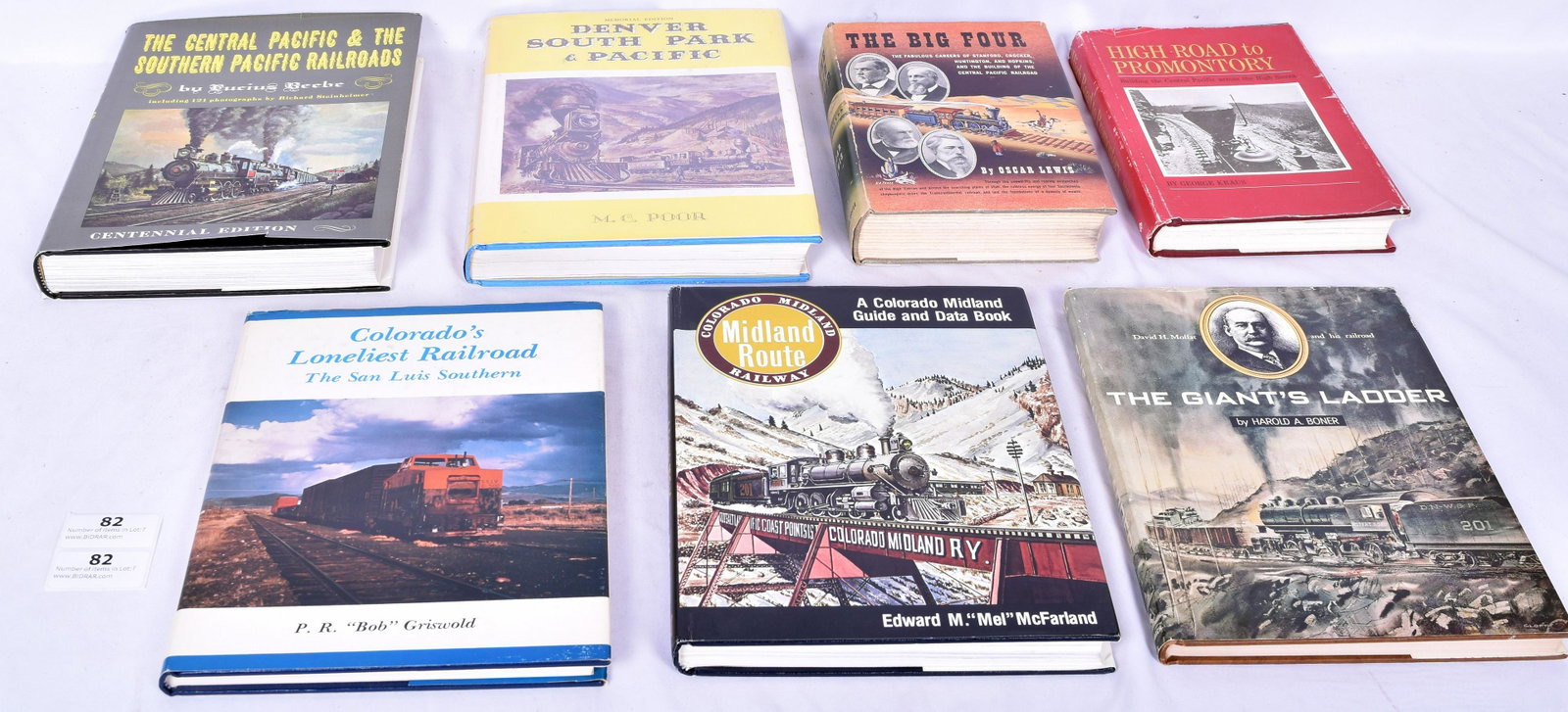 Seven Western United States Railroad Books - Kraus, Lewis, Poor, Beebe, Boner, McFarland, Griswold: Seven Western United States Railroad Books - Kraus, Lewis, Poor, Beebe, Boner, McFarland, Griswold Seven Books Representing Railroading in the West. High Road to Promontory Building the Central Pacifi