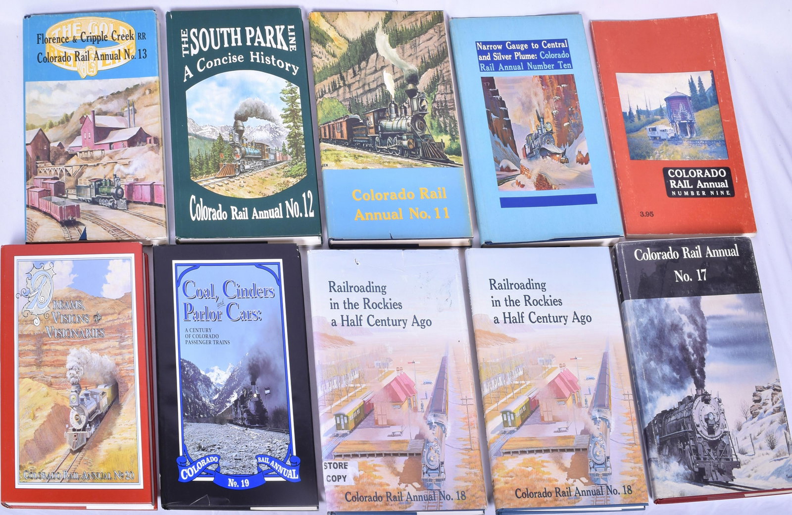 Lot of Ten Colorado Rail Annual - Chappell/Richardson/Hauck, Wilkins: Lot of Ten Colorado Rail Annual - Chappell/Richardson/Hauck, Wilkins Colorado Rail Annual Number Nine - 1971 (Paperback), Narrow Gauge to Central and Silver Plume: Colorado Rail Annual Number Ten - 19
