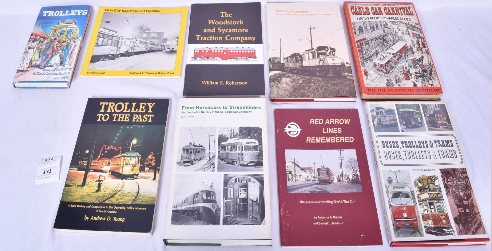 Lot of Nine Interurban Railroad Books - Beebe/Clegg, Robertson, Lind, Cavin, Dunbar, Kramer/James,: Lot of Nine Interurban Railroad Books - Beebe/Clegg, Robertson, Lind, Cavin, Dunbar, Kramer/James, Jr., Young A Mix of Timeline Books Taking You From Horse To Electric & Streamliners. Cable Car Carniv